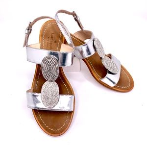 Kate Spade Jeweled Silver Sandals 7
